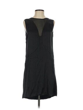 Theyskens' Theory Black Silk Shift Dress